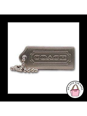 NEW Rare VINTAGE COACH Thick Silver Nickel Metal Fob Bag Charm Keychain Hang Tag